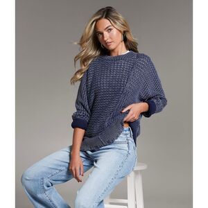 BKE Prep Edit Blue Open Knit Sweater Pre Washed Size Medium